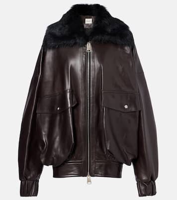 Daemon oversized leather blouson jacket | Khaite