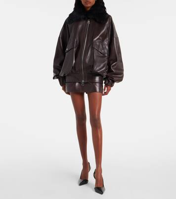 Daemon oversized leather blouson jacket | Khaite