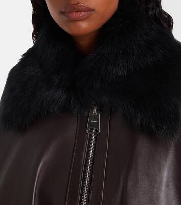 Daemon oversized leather blouson jacket | Khaite