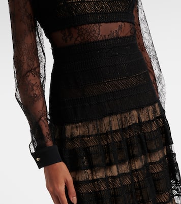 Lace and macramé midi dress | Elie Saab