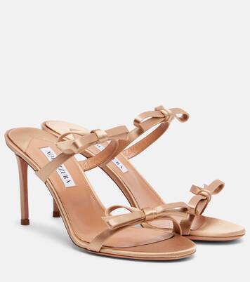 Soave 85 bow-detail satin mules | Aquazzura