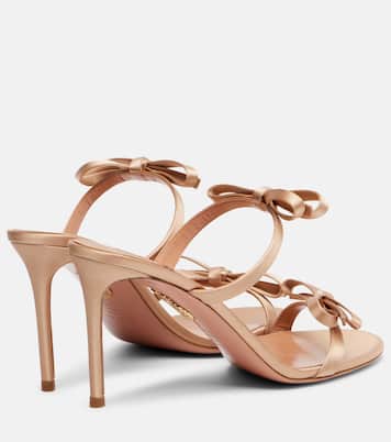 Soave 85 bow-detail satin mules | Aquazzura