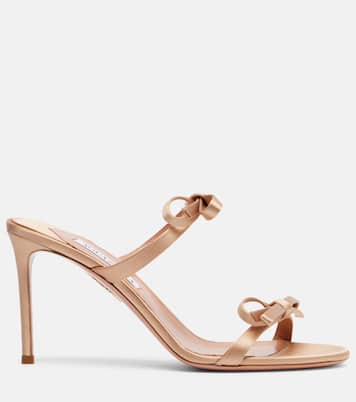 Soave 85 bow-detail satin mules | Aquazzura