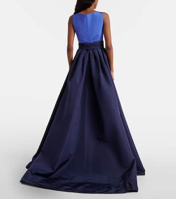 Colorblocked silk faille gown | Carolina Herrera