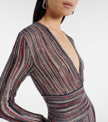 Striped lamé maxi dress | Missoni