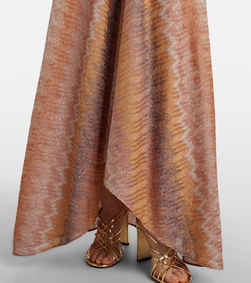 Gathered asymmetric lamé maxi dress | Missoni