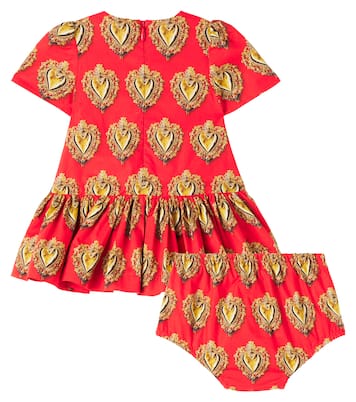 婴幼儿 — 印花棉质府绸连衣裙 | Dolce&Gabbana Kids
