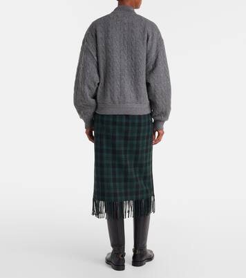 Cable-knit wool and cashmere bomber jacket | Polo Ralph Lauren