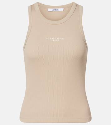 Logo ribbed-knit cotton jersey tank top | Givenchy