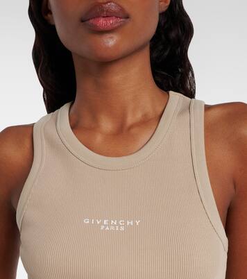 Logo ribbed-knit cotton jersey tank top | Givenchy