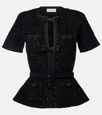 Sequined knitted top | Self-Portrait