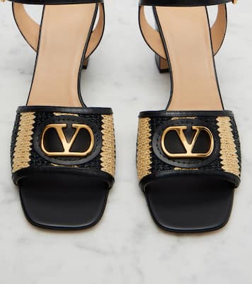 VLogo crochet leather sandals | Valentino Garavani