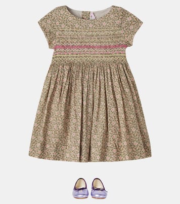 Duchesse smocked floral cotton dress | Bonpoint
