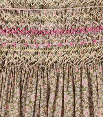Duchesse smocked floral cotton dress | Bonpoint