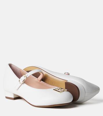 DG embellished leather ballet flats | Dolce&Gabbana Kids