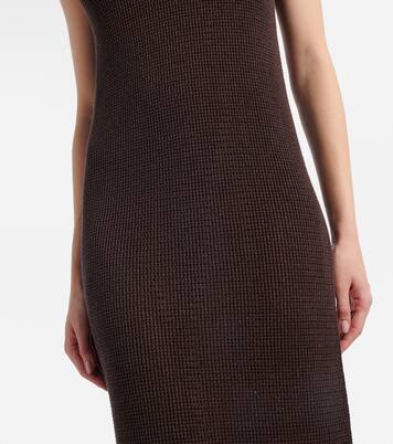 Vestido largo calado en mezcla de algodón | Brunello Cucinelli