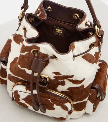 Cow-print calf hair backpack | Miu Miu
