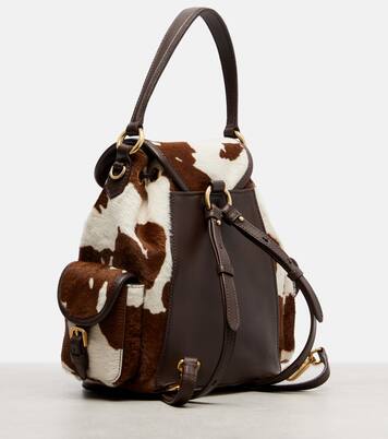 Cow-print calf hair backpack | Miu Miu