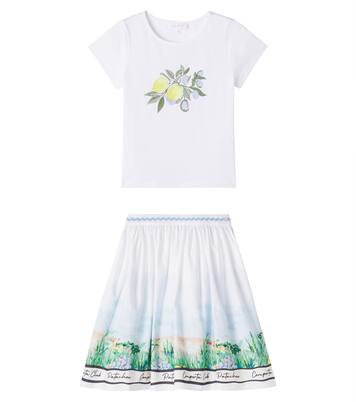 Cotton-blend T-shirt and skirt set | Patachou
