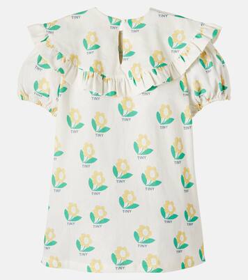 Tiny Flower linen and cotton dress | Tinycottons