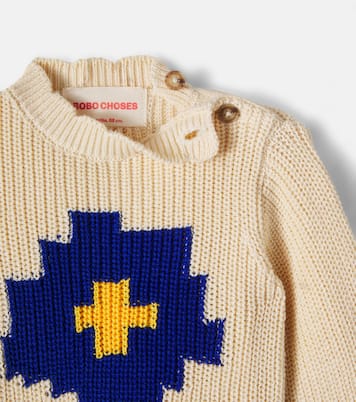 Baby Pixel Daisy cotton sweater | Bobo Choses