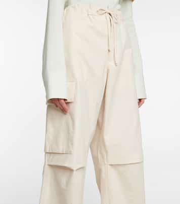 Pantalon cargo ample à taille haute en coton | Jil Sander