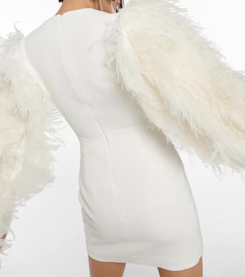 Minikleid aus Cady mit Federn | David Koma
