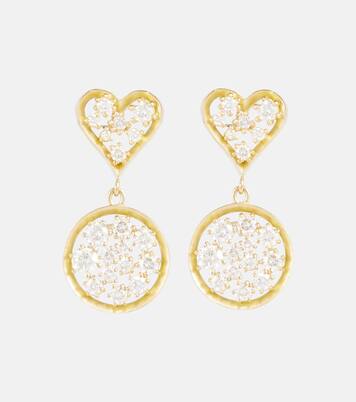 Boucles d'oreilles Margot Heart en or 18 ct et diamants | Jade Trau