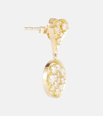 Boucles d'oreilles Margot Heart en or 18 ct et diamants | Jade Trau