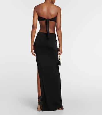 Long Carve cutout jersey maxi dress | Louisa Ballou