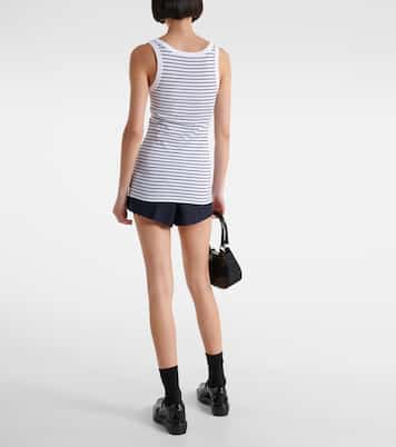 Tank top en jersey de algodón a rayas | Prada