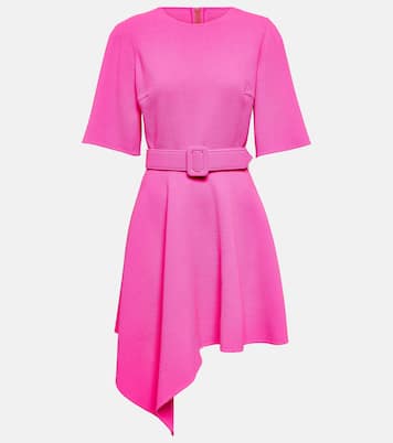 Asymmetric wool-blend minidress | Oscar de la Renta