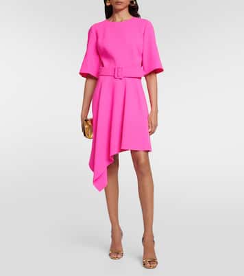 Asymmetric wool-blend minidress | Oscar de la Renta