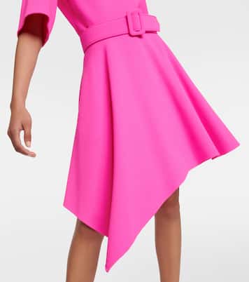 Asymmetric wool-blend minidress | Oscar de la Renta