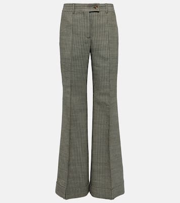 Pantaloni flared gessati in misto lana | Acne Studios