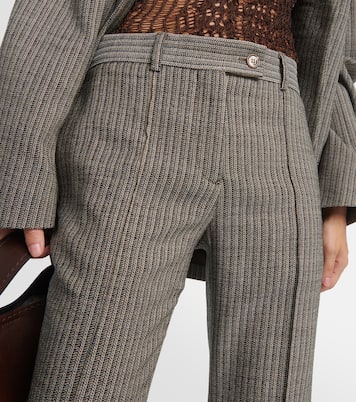 Pantaloni flared gessati in misto lana | Acne Studios