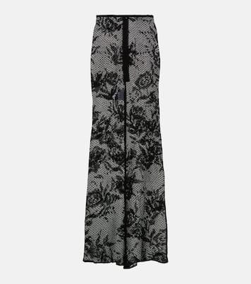 Gonna lunga in mesh con stampa | Alaïa