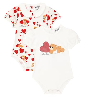 Bebé - set de 2 monos Teddy Bear en jersey de algodón | Moschino Kids