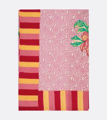 Camelia Magenta Large cotton tablecloth | Lisa Corti
