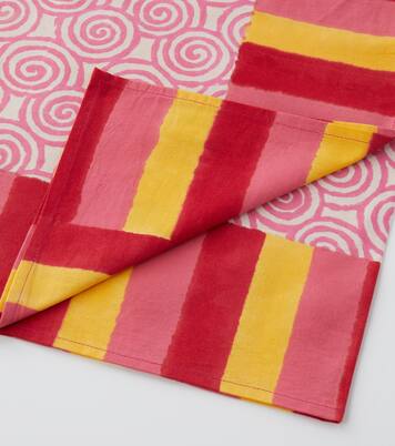 Camelia Magenta Large cotton tablecloth | Lisa Corti