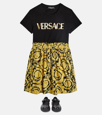 Croc-effect leather Mary Jane flats | Versace Kids