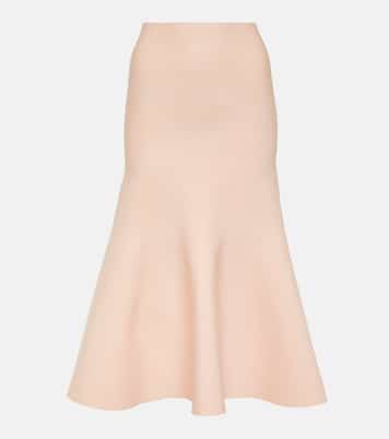 Falda midi flared de tiro alto | Victoria Beckham