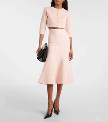 Falda midi flared de tiro alto | Victoria Beckham