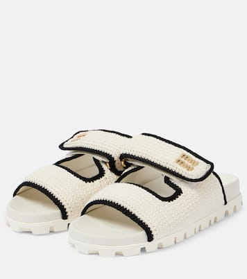 Sandali in crochet con logo | Miu Miu