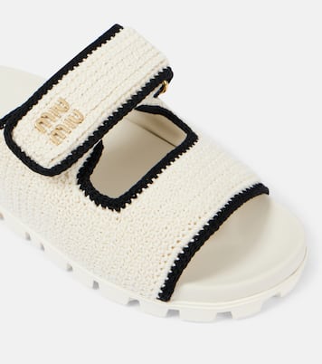 Sandali in crochet con logo | Miu Miu