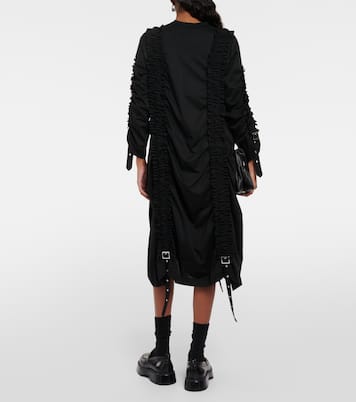 Vestido midi de algodón fruncido | Noir Kei Ninomiya