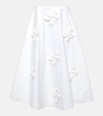 Jupe midi en coton à fleurs | Valentino