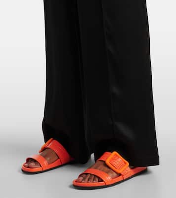 Mayfu leather slides | Manolo Blahnik
