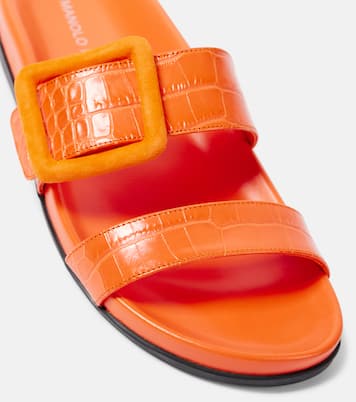 Mayfu leather slides | Manolo Blahnik