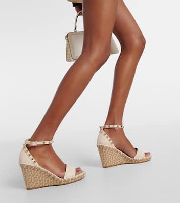 Sandali espadrillas Rockstud 105 in pelle | Valentino Garavani